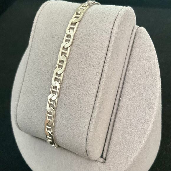 Men’s 8” Mariner Link Bracelet 4.5mm Wide Solid 925 Sterling Silver ITALY 7.32g - Picture 3 of 15